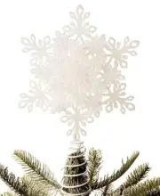 Holiday Lane Northern Lights White Glittered Snowflake Cutout Tree Topper