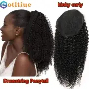 14-26Inch 160G/Set Kinky Curly Drawstring Ponytail Human Hair Brazilian Natural
