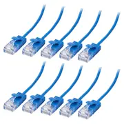 10x Connect Cable Ultra Slim Male CAT6 Network Ethernet Cable Connector 3m Blue