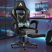 ALFORDSON Video Gaming Chair Gordon Series, Ergonomic Office Chair for Home Computer Executive Desk, Racing Reclining Swivel Seater with Footrest with Lumbar Cushion, Grey