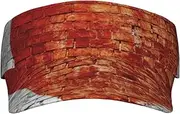 [Evealyn] Vintage Brick Wall Printed Sun Visor Hat Empty Top Sun Hat Adjustable Sports Sun Caps Baseball Caps for Women and Men Black, Black, One Size