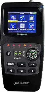 WS-6933 DVB-S/S2 FTA Satellite TV Receiver Digital Satellite Meter 2.4inch LCD Support QPSK,8PSK,16APSK,32APSK with LED Flashlight, Compass