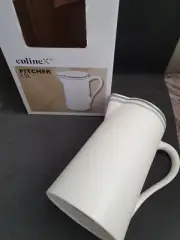 Culinex Stoneware Jug/ Pitcher 1.5L White With Grey Trims