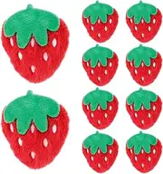 TOYANDONA 10pcs Strawberry Iron-on Patches Embroidered Sewing Appliques for Coats Bags