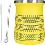 Fuck This Shit Coffee Mug, Hidden Message Yerba Mate Cup, Funny Ceramic Coffee Lover Gift, Novelty Creativity Humor Adult Drink Cup with a Straw Spoon for Friends, Work Bestie, Coworkers