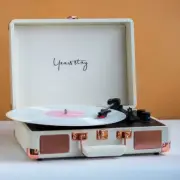 Bluetooth Vinyl Record Player w/Speakers 3 Speeds f/ 7" 10" and 12" Vinyl Record
