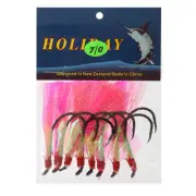Holiday Flasher Beak Hooks 7/0 Pink Qty 8