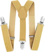 [axy] Children's Boys Braces Y Shape Wide 2.5 cm with 3 Strong Clips Can be Combined with Bow Tie - Plain Colours