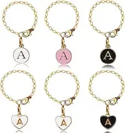 [ZZXLLRO] 6Pcs Initial A Letter Charm Accessories for Stanley Cup, Name ID Identification Letter Handle Charm for Stanley 30&40 Oz Tumbler, Silver