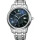 【CITIZEN 星辰】Eco-Drive 波紋時尚光動能不鏽鋼腕錶/藍(AW7001-98L)