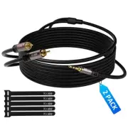 2 Pack 8FT 3.5mm to RCA Stereo Audio Adapter Cable, Auxiliary RCA Y Splitter ...