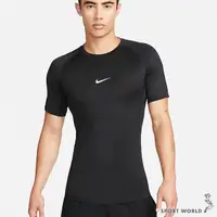 在飛比找Yahoo奇摩購物中心優惠-Nike 男裝 緊身短袖上衣 排汗 黑【運動世界】FB793