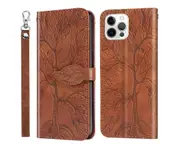 For iPhone 14 Plus Cover with Kickstand - Brown