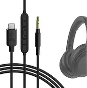 Geekria USB-C Digital to Audio Cable with Mic Compatible with Sony ULT WEAR, WH-1000XM6/1000XM5, WH-XB920N, Replacement Type-C Cord with Inline Microphone and Volume Control (4 ft/1.2 m)