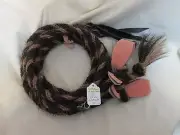 Mane Horse Hair Split Reins w/slobber straps-- 8 feet 1/2" diameter, Pattern F15