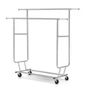 Artiss Clothes Rack Airer Double Rail Coat Stand Adjustable Hanger