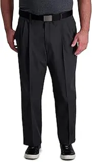 [Haggar] Men's Cool Right Performance Flex Solid Classic Fit Flat Front