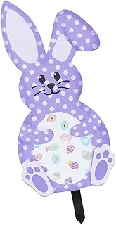 COOPHYA Easter Bunny Stake for Garden Decor Acrylic Fairy Garden Accessory Rabbit Yard Art