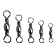 200Pcs Carbon Steel Barrels Fishing Swivels Fishing Tackle Line Connector