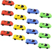 Milisten 16Pcs Cartoon Car Shaped Erasers for Students Portable and Adorable Small Erasers Fun Learning Supplies for Crafts and Collectibles Random Color