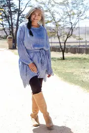 Layered Tunic With Scarf--CLA-36616