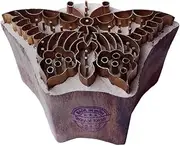 Traditional Print Stamp Brass Butterfly Shapes Wooden Clay Block