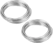 uxcell 1.5mm Bonsai Training Wire, 2 Rolls Floral Wire Stems Anodized Aluminum Tree Wire 65.6 Feet Total for Gardening Branch Fixing, Silver Tone
