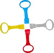 4 Pack Toddler Baby Fence Pull up Rings Crib Stand up Assistant Baby Gym Toys Safe Learning to Walk Set Red Grey Yellow