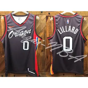 Anzai-NBA球衣 21年賽季 波特蘭拓荒者隊 Blazers Lillard 0號 城市版黑色球衣-全隊都有