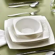 Karaca New Flava 24 Piece Porcelain Dinnerware Set for 6 People, Elegant Porcelain Dishware with Dinner, Pasta, Side Plates, Bowls, Kitchen Essentials Durable, Resistant, Ideal for Dinner Serving
