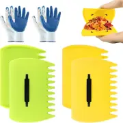 2Set Leaf Scoops Hand Rake, Leaf Scoops and Claws with 2 Pairs Gloves, Lightweig
