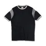 日本FELCO復古早期籃球服袖子微彈性鬆緊圓領撞色純棉美式短袖T-SHIRT黑