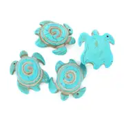 Turquoise Howlite Bead Pendant Gemstone Turtle Shape - Z383