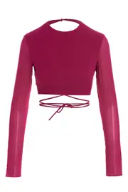 THE ANDAMANE Cropped Georgette Top