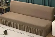 2/3/1 Seater Armless Sofa Slipcover Sofa Bed Cover Futon w/Skirt,Armless Sofa Bed Cover Double Cover Armless Sofa Cover Living Room Stretch Futon Cover Futon Armless Cover for Pets