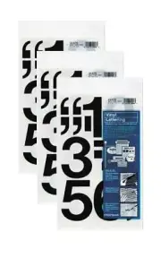 Chartpak 3-inch Black Stick-on Vinyl Numbers (01170), 3 PACKS