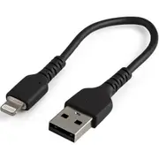 StarTech.com 6 inch/15cm Durable Black USB-A to Lightning Cable, Rugged Heavy Duty Charging/Sync Cable for Apple iPhone/iPad MFi