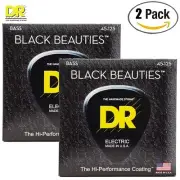 2-PACK DR BKB5-45 Black Beauties 5-String Coated Steel Bass Strings 45-125