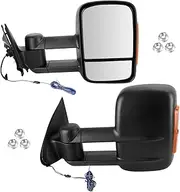 Artudatech Pair of Manual Black Extendable Towing Mirrors for Mit-subishi Triton 2015+