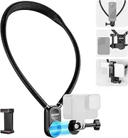 NEEWER Magnetic Neck Mount Compatible with GoPro Hero 13 12 11 MAX DJI Action 4 Insta360 15 Pro Max Samsung S23, Quick Release Flexible POV Action Camera Neck Mount Adapter & Holder, GP15