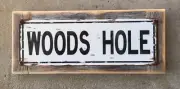 Woods Hole NOAA Falmouth Cape Cod Ocean Vintage Framed Street Sign Home Decor