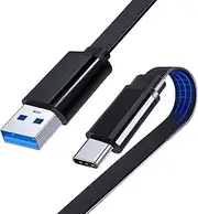 UNIDOPRO Flat Design USB C Android Auto Cable, USB-C to USB-A 5Gbps Data Sync Cord, 1M Type C Fast Charger Cable Compatible with Samsung Galaxy S24 S23 S22 S21 S20 S10 S10e S9 S8 Note 20 10 9 A54 A53