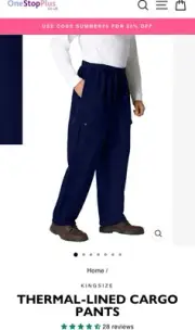 Boulder Creek Men's Insulated cargo Sweat pants 7XL NWT Navy Blue Sweats New
