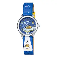 在飛比找Yahoo奇摩購物中心優惠-HELLO KITTY 蛋黃哥 五週年紀念手錶-藍 /30m