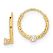 14k Madi K Polished 2mm CZ on Small Endless Hoops SE2576