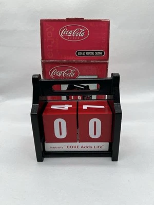 New In Box Coca-Cola Coke Sign Art Perpetual Calender