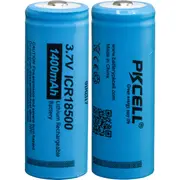 PKCELL PK18500 3.7V 1400Mah 18500 Li-Ion Battery 2Pk Rechargeable 2Pcs/Shrink