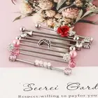 9X Industrial Barbell Earrings Stainless Steel Piercing Bar Lip Rings Labret for