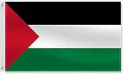 3×5 FT Palestine Flag,Large Palestinians National Decor,Double Side Digital Printed 75D Polyester Banner With Canvas Header Brass Grommet