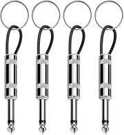 [NILLOS] Guitar Plug Keychain, 4 PCS Marshall Key Holder for Guitar Lovers Decoration Musical Gifts (Silvery)
